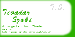 tivadar szobi business card